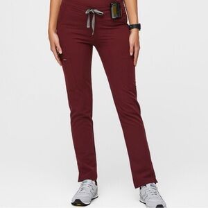 FIGS Yola Burgundy Scrub Pants - Medium Petite